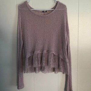 Purple, top, scallop